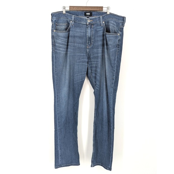 PAIGE Federal Mens Size 40 Blue Straight Leg Denim Jeans Stretch Soft - Picture 1 of 8